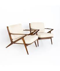 30.5 wide x 31.5 deep x 34 high, with a seat height of 16.75 inches. Poul Jensen For Selig Mid Century Z Lounge Chair Pair
