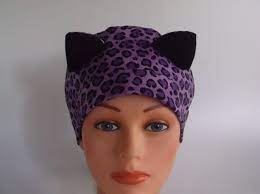 Puuurrific Purple Cat Ears Womens Lined Surgical Scrub Cap Chemo Hat Nurse Scrub Hat Veterinarian Hat 18 900 B Purple Cat Scrub Hats Cat Ears