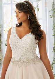 The brand has several lines so a bride can find her perfect dress. Morilee Bridal Embroidered Lace Bodice Edged With Beading On Tulle Plus Size Wedding Dress Morilee