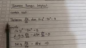 Check spelling or type a new query. Contoh Soal Turunan Fungsi Implisit Youtube