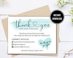 I write something short and sweet (e.g. Poshmark Thank You Cards Note Template Printable Poshmark Etsy Thank You Card Template Thank You Note Template Thank You Cards