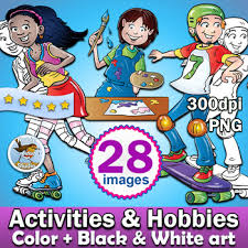 Edit and share any of these stunning hobbies. 28 Activities Hobbies Clipart Color Plus Black And White Clip Art