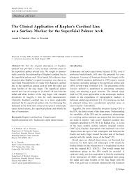 Pdf The Clinical Application Of Kaplan S Cardinal Line As A Surface Marker For The Superficial Palmar Arch