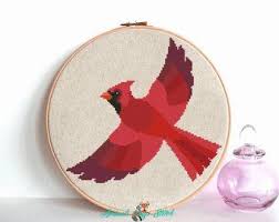 Free Cross Stitch Pattern Cardinal Bird Birds Set Cross Stitch Pattern Pdf Modern Geometric Red Etsy In 2020 Cross Stitch Animals Cross Stitch Embroidery Cross Stitch Patterns