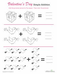 Valentine S Day Simple Addition Worksheet Education Com Valentine Math Worksheet Kindergarten Addition Worksheets Math Valentines