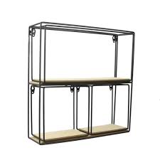 Découvrez notre étagère merveilleuse entièrement modulable ! Myriam Etagere Murale 4 Pieces Bois Et Metal 38x38x10 Cm Beige Noir Cdiscount Maison