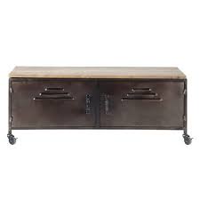 Meuble Tv Indus A Roulettes En Metal Et Bois Effet Vieilli L 115 Cm Wayne Maisons Du Monde Stile Industriale Porta Tv Industriale
