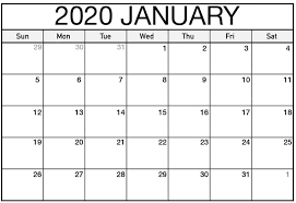 Printable January 2020 Calendar Yearly Planner Template Printable Calendar Calendar Printables October Calendar Free Printable Calendar Templates
