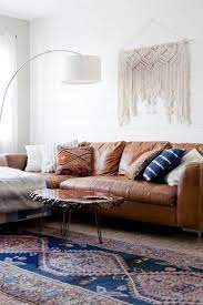 Qtstyle boho throw pillow covers 18x18 inch thicker linen set of 2 full printed bohemian pattern decorative couch pillows case cover for sofa couch bedroom living room chair 4.7 out of 5 stars 30 $13.99 $ 13. Interior Designer Natalie Meyer S Boho Chic Home With Minimalist Living Room Brown Living Room Living Room Designs
