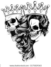 The red design of these tattoos are to symbolise the king and queen of hearts in a deck of cards. Shutterstock Puzzlepix