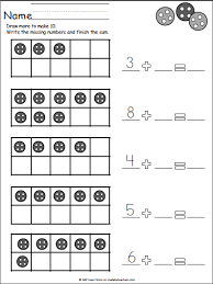 Button 10 Frame Sums Math Worksheet Madebyteachers Math Worksheet Math 10 Frame