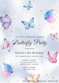Then print it yourself if you have a photo printer. Magical Butterflies Invitation Templates Editable Docx In 2021 Butterfly Invitations Free Printable Birthday Invitations Invitation Template