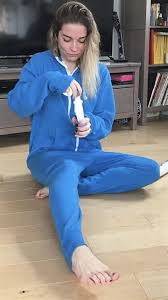 She does her workout a few minutes after breakfast and for her workout, she just plays a workout tape and does the same exercises that workout tape tells her. Annie Murphy Tights Drone Fest