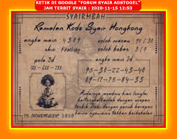 Kode Syair Hongkong Minggu 15 November 2020 Kumpulan Syair Toto
