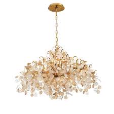 Eurofase Campobasso 8 Light Gold Chandelier With Glass Wafers Shade 29059 010 The Home Depot