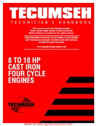 Tecumseh 8 To 18 Hp Cast Iron Four Cycle Engines Manualzz Com