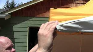 Secures to tent valances with loop fastener. Duck N Cover Awning Rain Gutter System Youtube