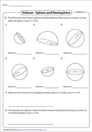 Volumes online worksheet for 5. Volume Of A Sphere Worksheets