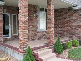 Brick porches, stairs and steps greatly enhance the rich appeal of any brick home. Brick Lined Concrete Porch Porch Repair Concrete Porch Exterior Brick