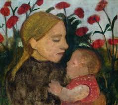 Art Reproduction Paula Moder Son BECKER "Mother and Child, c.1904 63 x 56 :  Amazon.de: Home & Kitchen