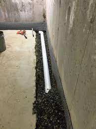 To install an interior french drain, a waterproofing contractor cuts a channel into your basement slab around its perimeter. Interior Basement Drain Drycrete Waterproofing Serving Boston Area