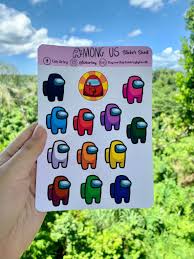 Among Us Sticker Sheet Among Us Sticker In 2020 Sticker Sheets Cute Canvas Paintings Cute Stickers