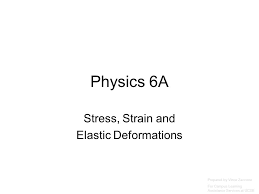 Physics 6a Stress Strain And Elastic Deformations Prepared By Vince Zaccone For Campus Learning Assistance Services At Ucsb Ppt Download
