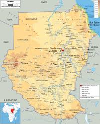 Physical Map Of Sudan Ezilon Maps