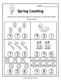 Spring Counting Spring Math Worksheets And Activities For Preschool Kindergarten And 1 Spring Math Worksheets Pre K Math Worksheets Spring Math Kindergarten