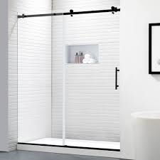 Shop Felyl 56 60 W 76 H Single Sliding Frameless Shower Door With Heat Soaking Process And Protective Coating Clear Glass Overstock 31169991 Bright