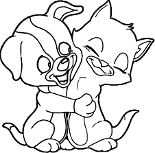 Dog coloring pages printable coloring pages for kids color dog coloring pages online with this great free coloring app for kids. Cat And A Dog Tracable Pictures Blog Lif Co Id