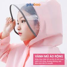 Áo mưa trẻ em cao cấp Pikaboo, chất liệu Eva dày dặn chống thấm nước tốt,  họa tiết dễ thương cho bé