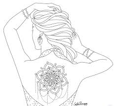 Girl With Tattoo To Color With Color Therapy App Try This App For Free Get Colortherapy Me Designs Coloring Books Coloring Book App Coloring Pages