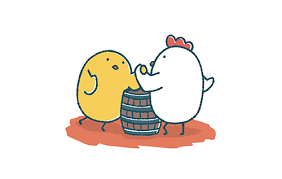 ひよことにわとりのゆるい腕相撲 ひよこ ミッキー イラスト イラスト