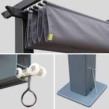 Tente De Jardin Pergola Aluminium 3x3m Condate Gris Toile Retractable Et Coulissante Taille Tu Techos Corredizos Techo De Tela Toldo Para Patios