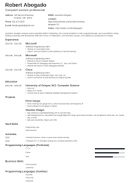 Computer Science Cs Resume Example Template Guide