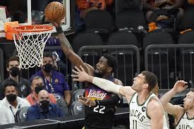 The suns and bucks, respectively, beat the los angeles clippers and atlanta hawks in the conference finals. 1hoyplx4ajpzbm