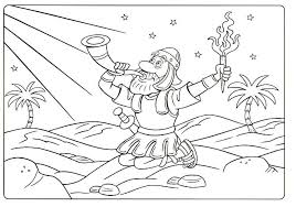 Gideon S Army Using Torches And Rams Horns Judges 7 Sunday School Coloring Pages Bible Crafts Sunday School Preschool Bible Activities