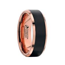 Rose ring wedding bands , zebra ring wedding bands , ring vintage black wedding band , e ring wedding band , lightning ring wedding bands , acrylic ring. Thorsten Hayden Mens Tungsten Rings Rose Gold Plated Tungsten Polished Beveled Wedding Ring Band Brushed Black Center 8mm On Sale Overstock 26889589