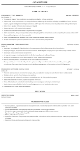 You might not have the. Video Production Manager Resume Sample Mintresume