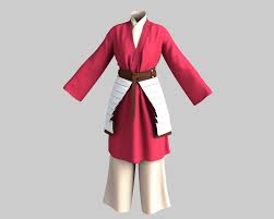 Artstation Women Disney Mulan Costume With Belt Game Assets