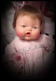 Ideal Thumbelina OTT14 HTF Sandy Blond in her original Dimity Dress.