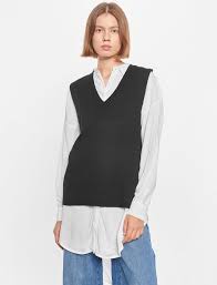 Save the duck women's knitted vest in seal $228. Soft Rebels Marla V Neck Loose Fit Knit Vest Black 27 96 Boozt Com