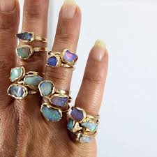 Raw Opal Ring Opal Jewellery Raw Stone Ring Stacking Rings Etsy In 2020 Rough Opal Ring Raw Opal Ring Stackable Gemstone Rings