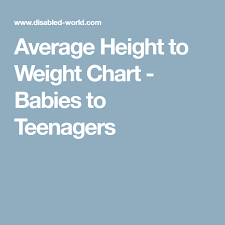 Average Height To Weight Chart Babies To Teenagers