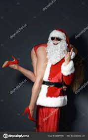 Young Santa Claus Holding Sexy Naked Woman Dark Background Stock Photo by  ©NewAfrica 202476458