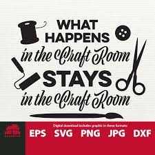 Sometimes during this time, i get unmotivated to a lot of different things; What Happens In The Craft Room Stays In The Craft Room Svg Etsy Craft Quotes Craft Room Signs Craft Room Decor