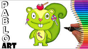 How To Draw Nutty From Happy Tree Friends | Learn To Draw Step By Step -  Youtube