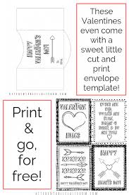 These printable valentine cards print in black & white and add some colors with markers or crayons. Printable Valentine Cards To Color The Kitchen Table Classroom