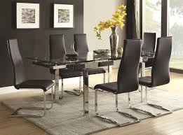 That is the reason why you need contemporary dining room design to showcase your imagination and lifestyle. Coaster Modern Dining Contemporary Dining Room Set With Glass Table Standard Furniture Dining 7 Or More Piece Sets